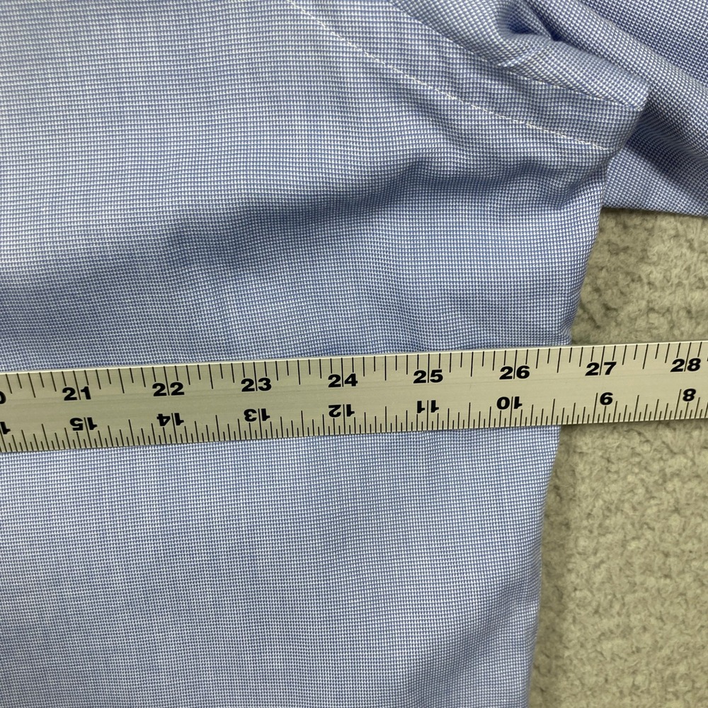 Ralph Lauren Button Down Shirt Men XL Blue Classic Fit Micro Check Long Slv FLAW - Picture 5 of 9